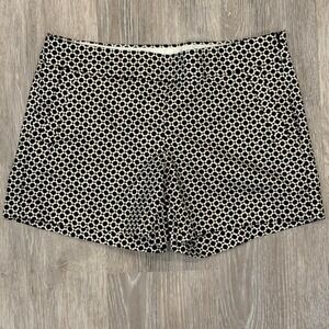J.Crew Womens Size 10 Chino Shorts Geometric Black White Cotton